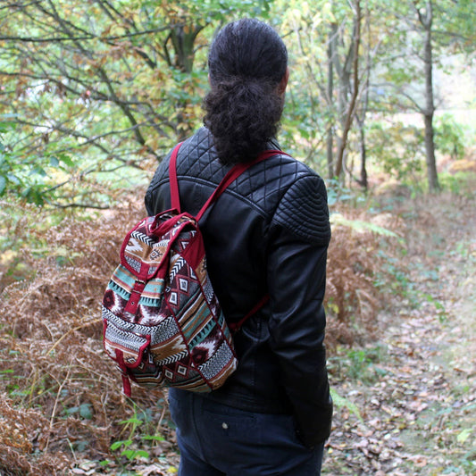 JNS-02 - Sac jacquard - Sac à dos chocolat