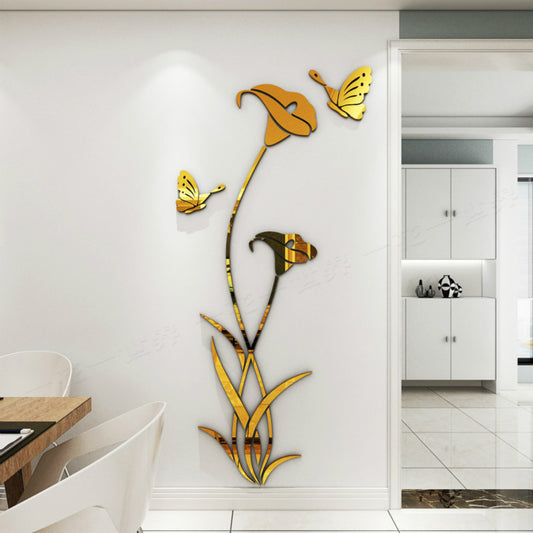 Autocollants muraux 3D en acrylique cristal Lily