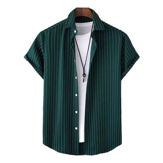 Men Striped Button Front Shirt Without Tee