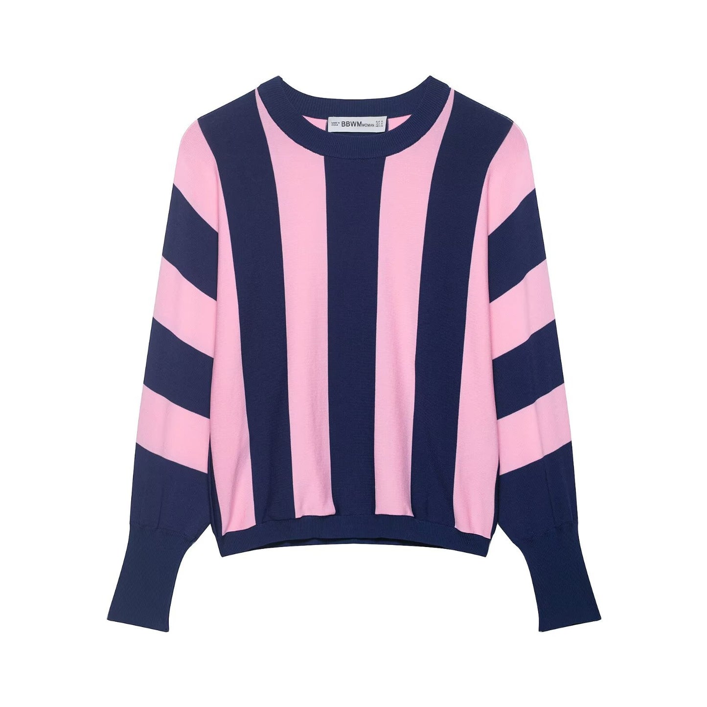 Street casual striped knitted sweatshirt