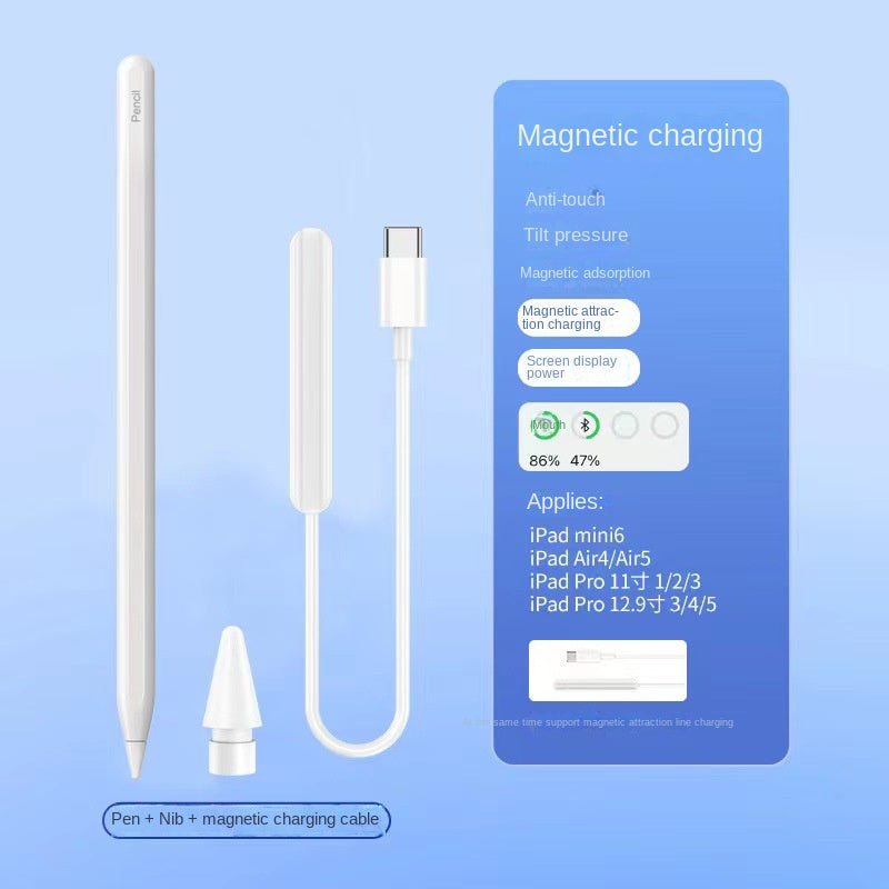 Stylet capacitif Apple Pencil troisième génération, compatible avec les tablettes tactiles iPad d'Apple, chargement magnétique, stylo d'écriture manuscrite.