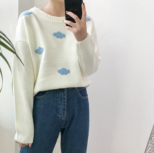 Womens Loose Full sleeve cloud sweater