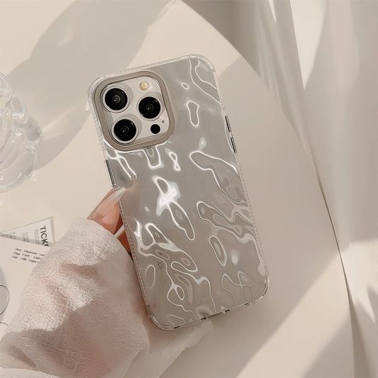 Advanced silver foil pattern suitable for iPhone 15 Pro minimalist Max Apple phone case 14 cool style 12