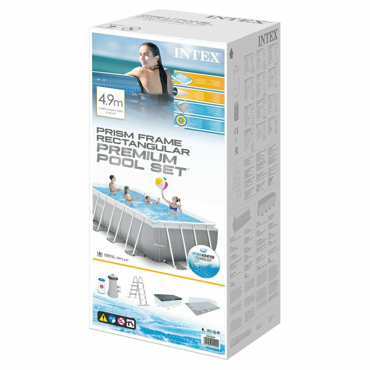 Removable pool Intex Prism Frame 488 x 244 x 107 cm 10.874 l Grey