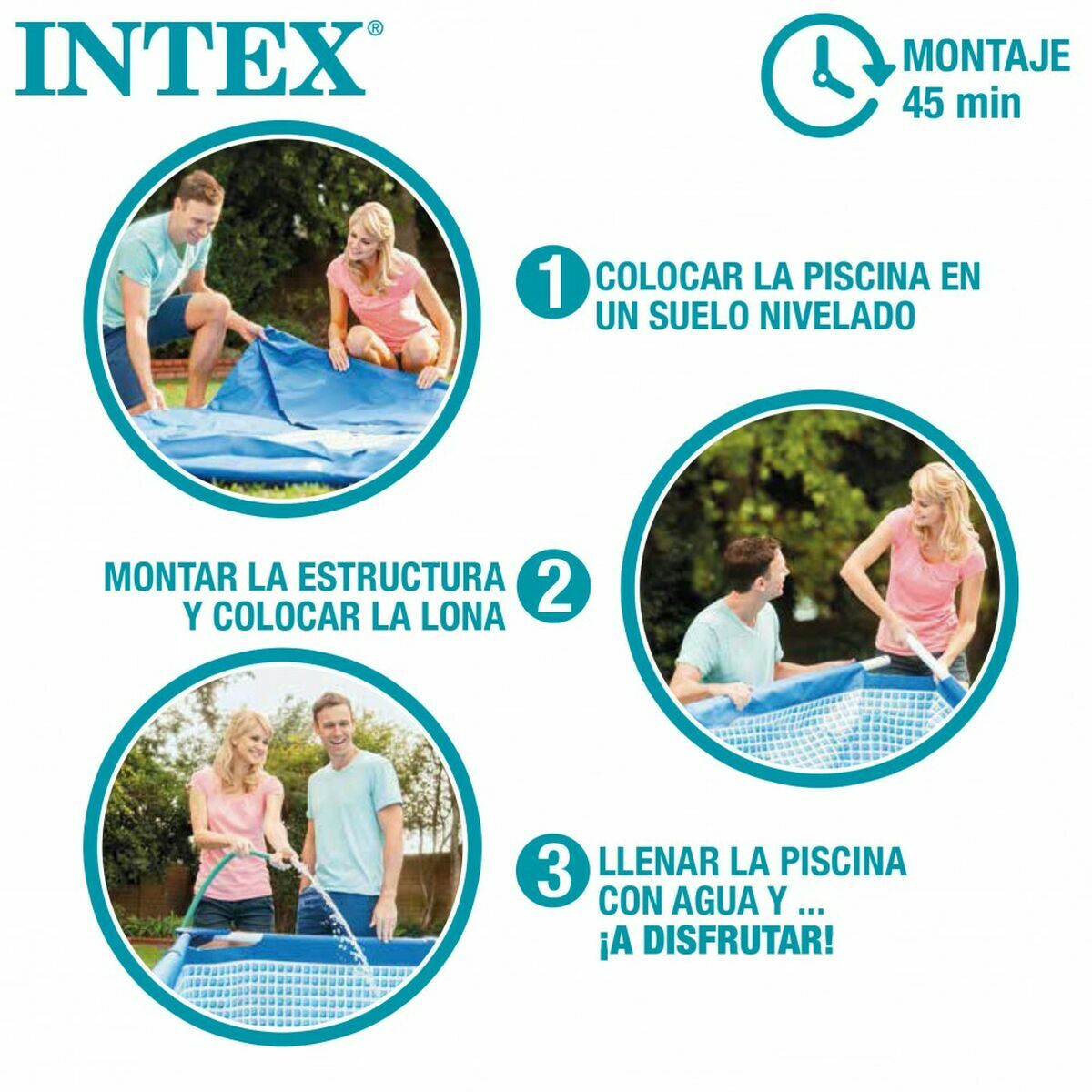 Detachable Pool Intex 8.418 l Rectangular 400 x 200 x 122 cm
