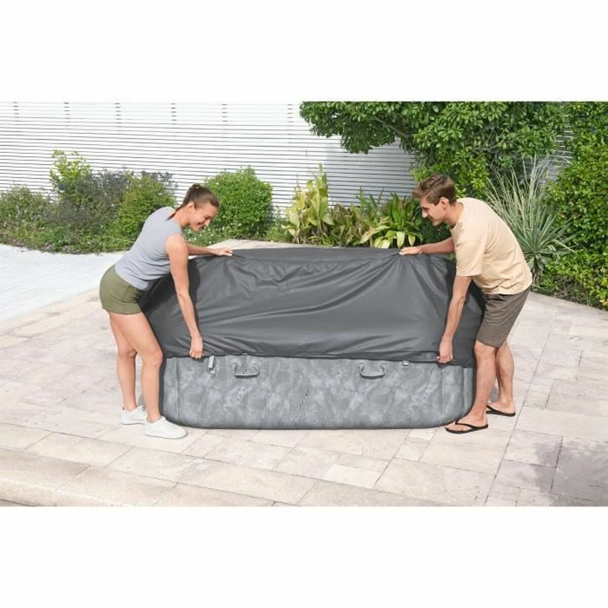 Swimming Pool Cover Spa Bestway EnergySense 230 x 230 cm Grey