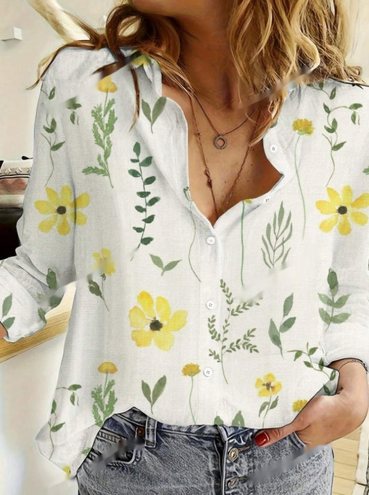 Women's print Long Sleeve Casual Shirt