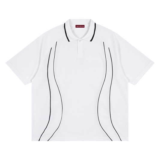 Waran Unisex Raglan Piping Polo Shirt
