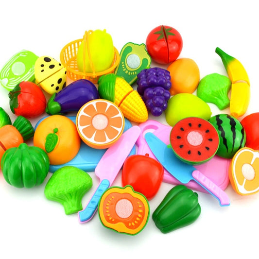 Children's Simulation Kitchen Vegetables And Fruits Plastic Toys Suit