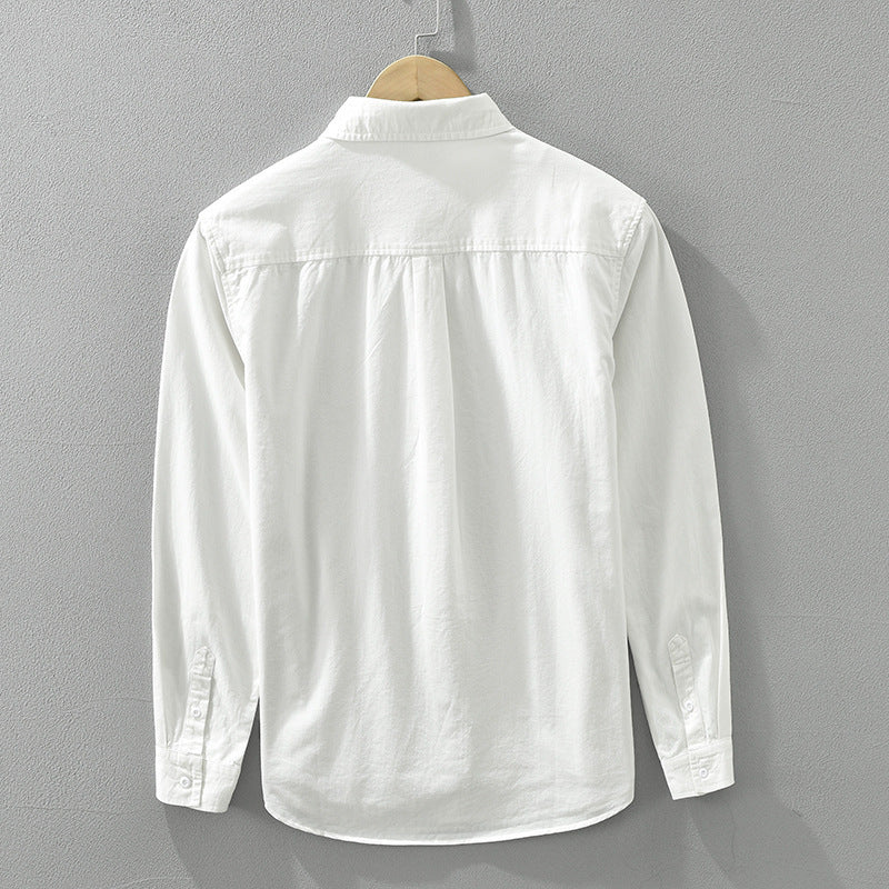 Chemise simple à manches longues en coton