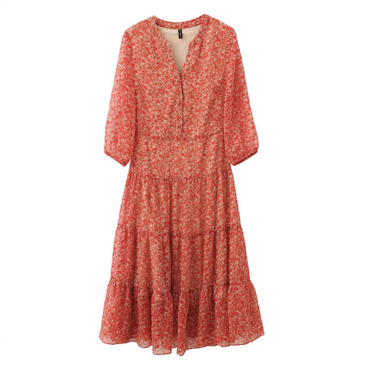 Half Sleeve High Waist Dress