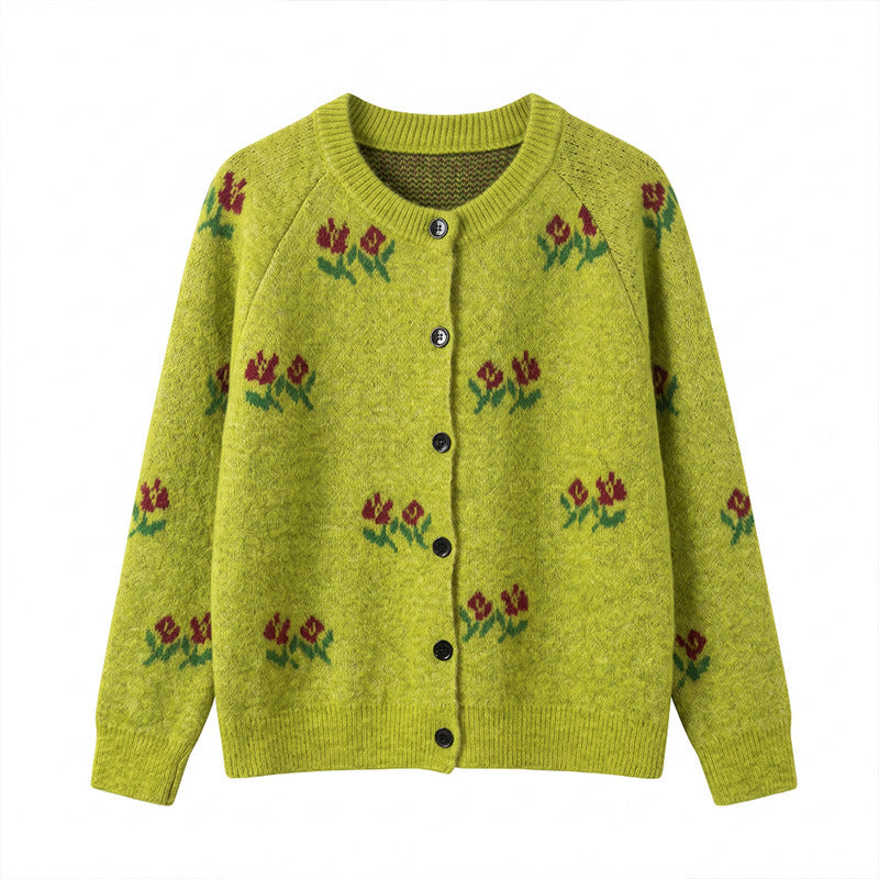 Embroidered cardigan sweater