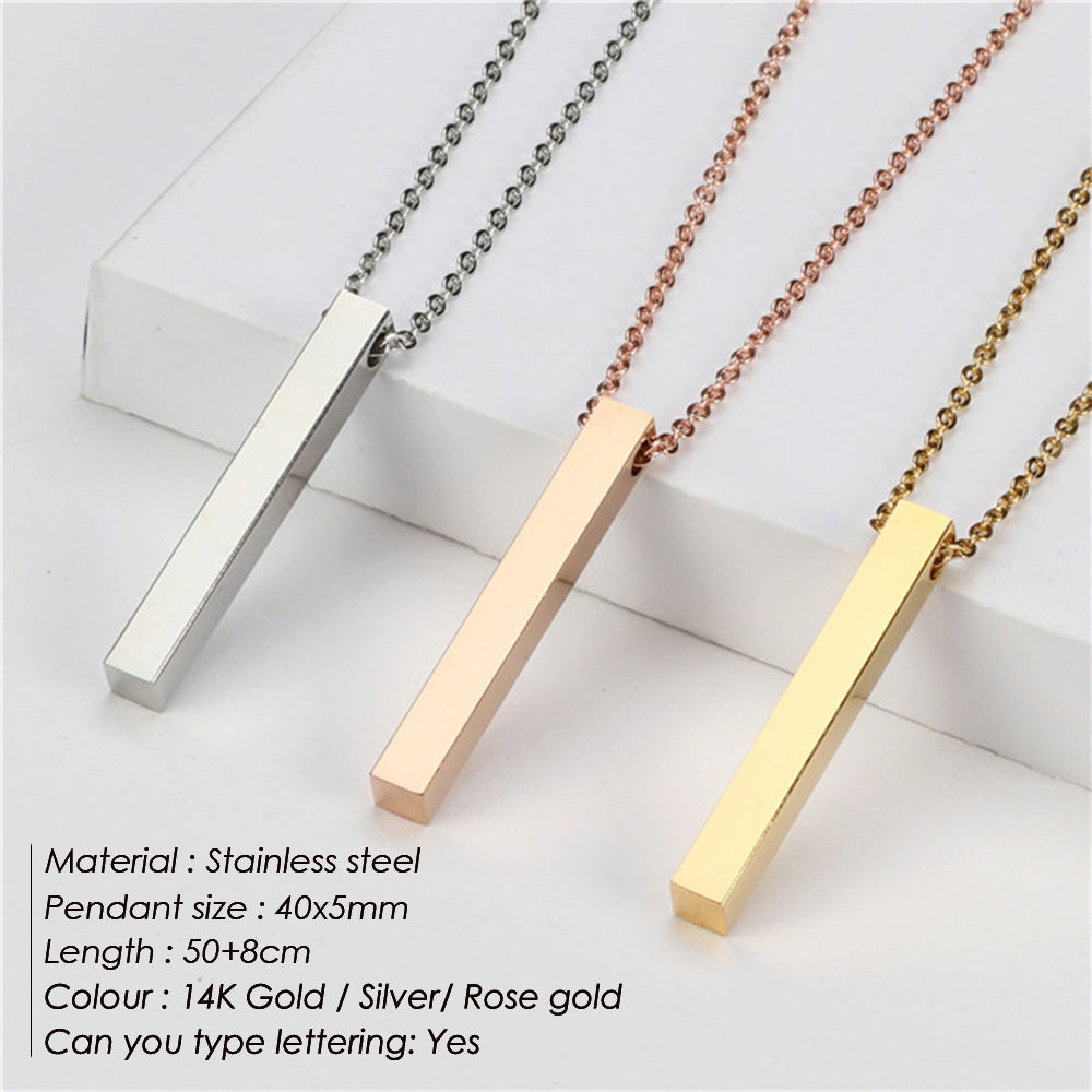 Collier pendentif géométrique en acier inoxydable