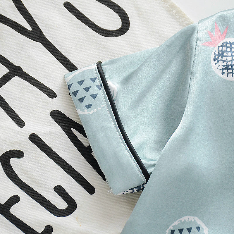 Pyjama d'été en soie glacée pour enfants