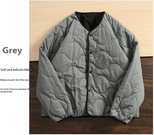 CollarlessDouble-sided Wear Cotton Coat Jacket