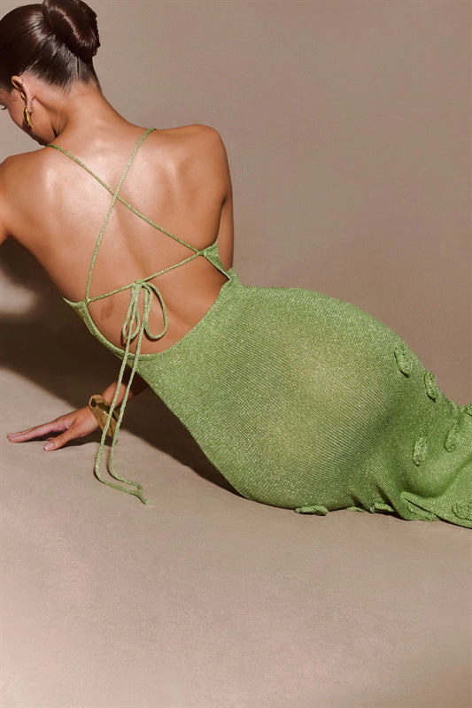 Knitted Suspenders Dress