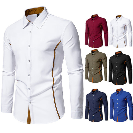 Chemise bicolore mode décontractée européenne et américaine