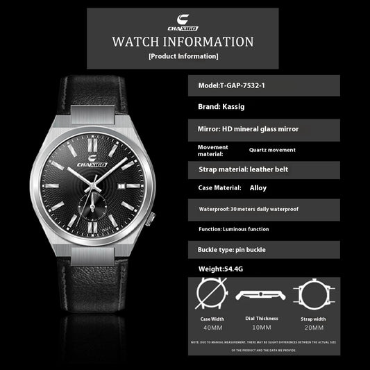 Stainless Steel Quartz Watch Waterproof