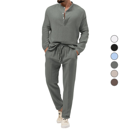 Casual T-shirt Long Sleeve Shirt Trousers Suit