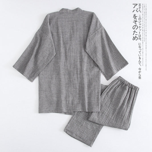 Woven Cotton Washed Double Gauze Pajama Set