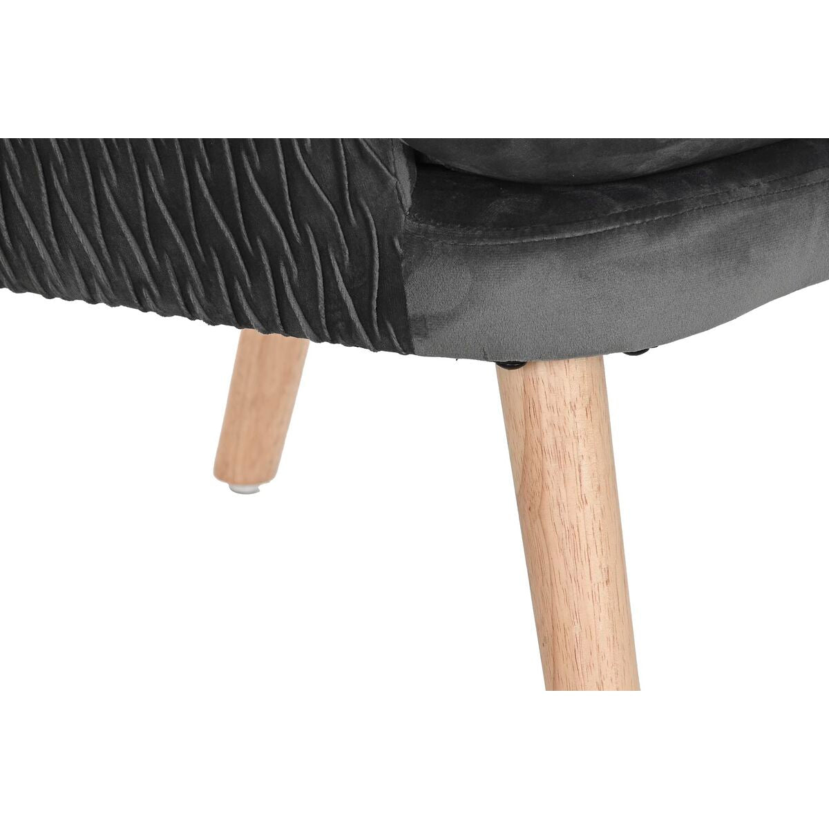 Armchair DKD Home Decor Natural Dark grey Polyester Wood 66 x 67 x 92 cm