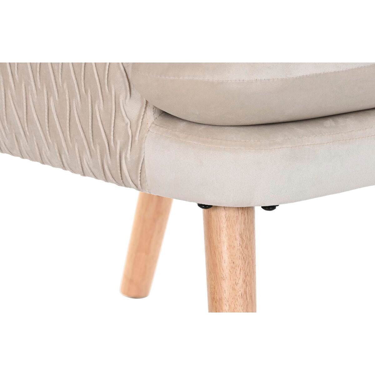 Armchair DKD Home Decor Beige Natural Polyester Wood 67 x 70 x 95 cm