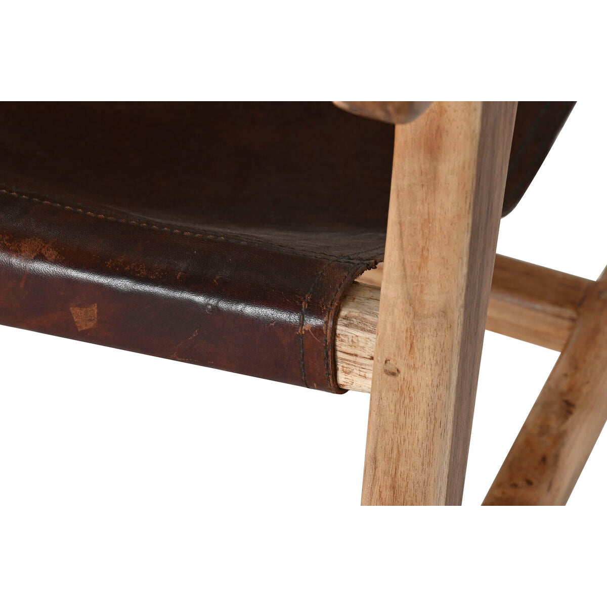 Armchair Home ESPRIT Natural Dark brown Teak 68 x 86 x 86 cm