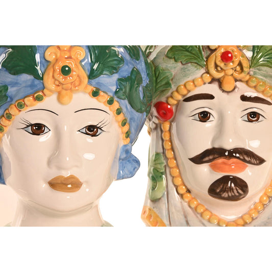 Planter Home ESPRIT Green Multicolour Porcelain 15 x 15 x 26.5 cm (2 Units)