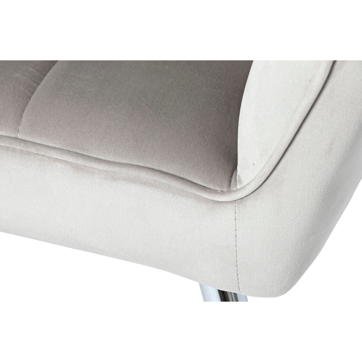Armchair Home ESPRIT Grey Cream Golden Silver Polyester Metal 74 x 74 x 90 cm 74 x 67 x 90 cm