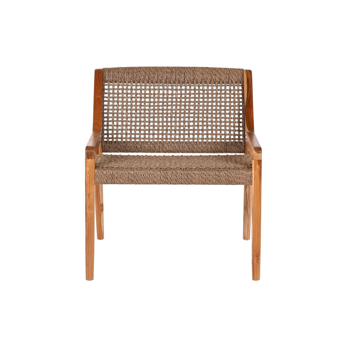 Armchair Home ESPRIT Brown Teak Synthetic fibre 65 X 62 X 72 CM