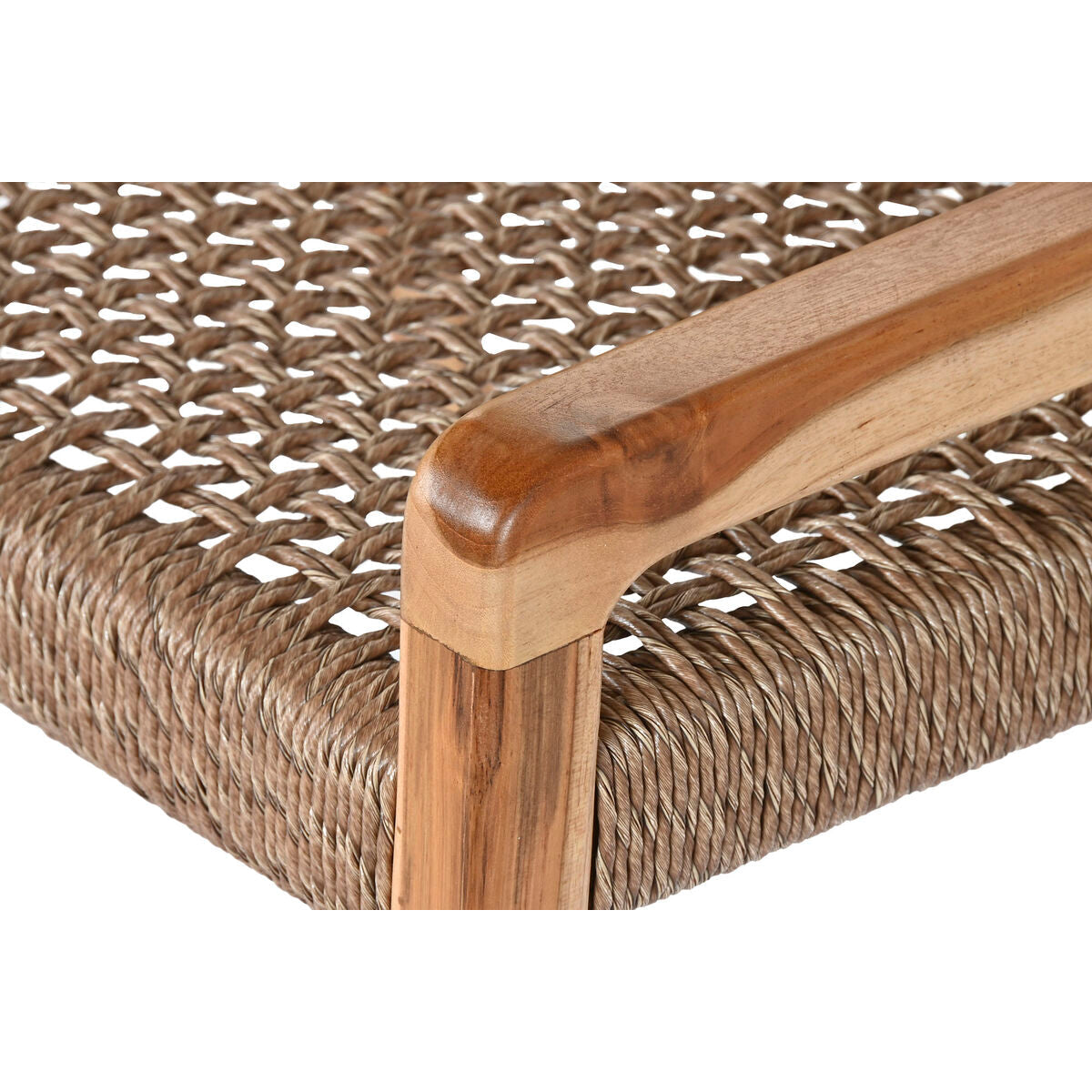 Armchair Home ESPRIT Brown Teak Synthetic fibre 65 X 62 X 72 CM