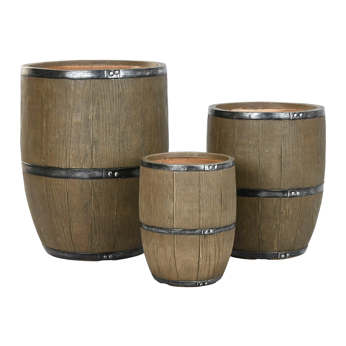 Planter Home ESPRIT Brown Magnesium Cottage 47 x 47 x 61 cm (3 Pieces)