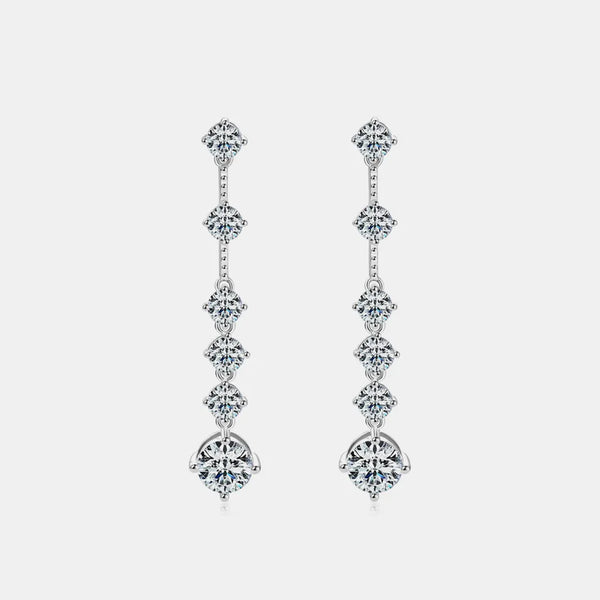 4 Carat Moissanite 925 Sterling Silver Earrings