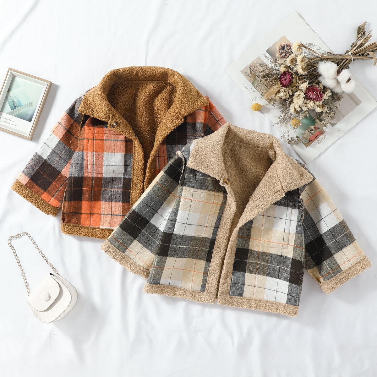 Plush Plaid Reversible Coat