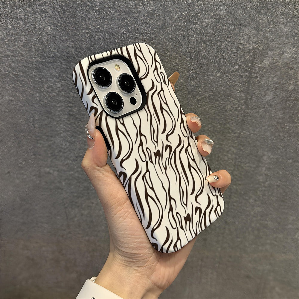 Étui pour téléphone portable Apple 15promax léopard blanc 2 en 1 coque Apple 14pro tendance 16pro