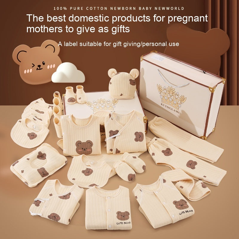 Vêtement Cadeau pour Bébé Nouveau-né en Coton Pur Ensemble Cadeau de Fête de la Pleine Lune