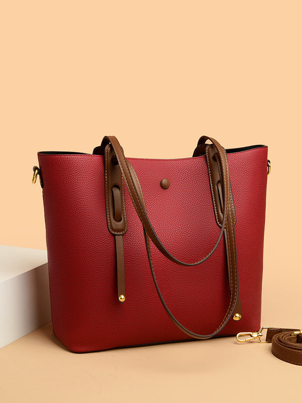 PU Leather Commuter Tote Bag
