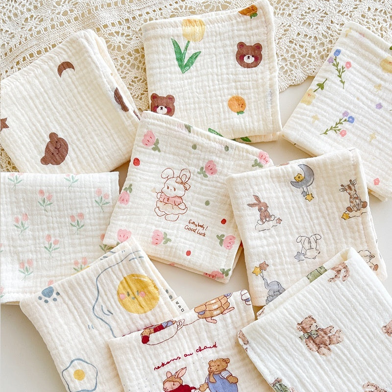 Baby Four-Layer Gauze Towel - Floral Print