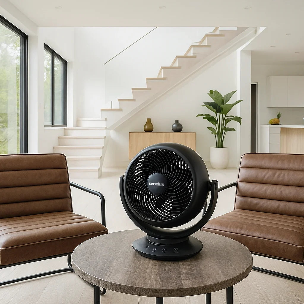 Senelux 8 Inch Cooling Fan with Remote Control, Automatic Oscillation