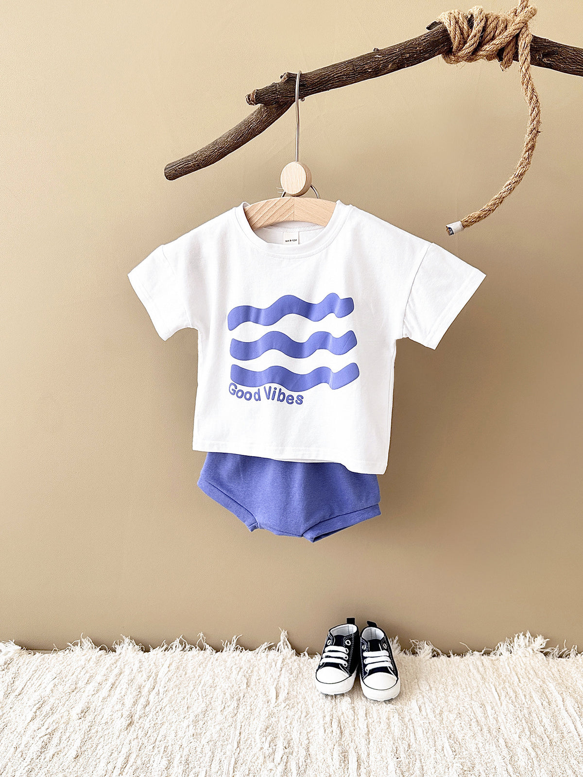 Baby Sun-Print Short-Sleeve Two-Piece Set