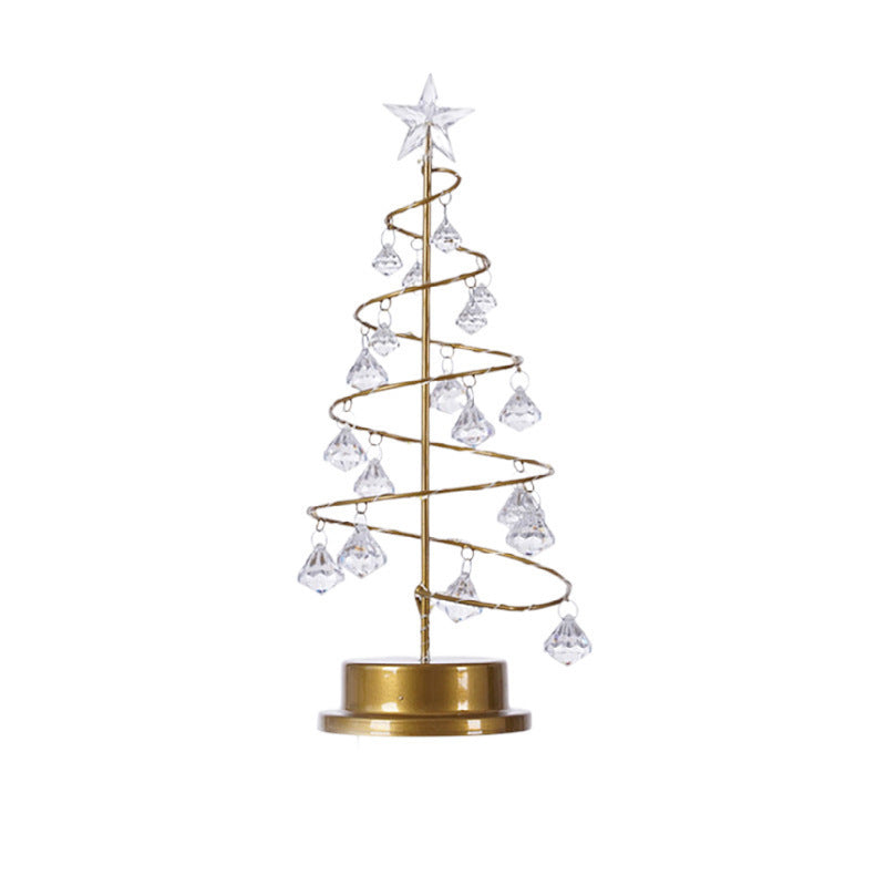 Lampe de table à suspendre LED Arbre de Noël Lampe de nuit Arbre en cristal