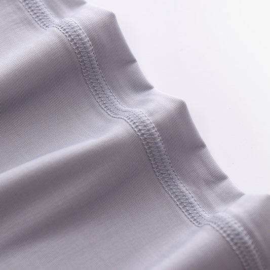 Spring Summer Ultra-thin Men's Long-sleeved Cropped Trousers Pajamas Suit