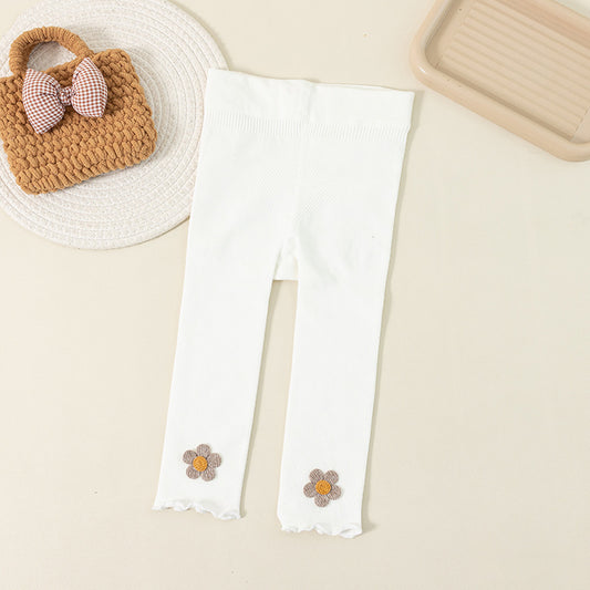 Girls Trousers Thickened, Sanded Fabric Thin Pantyhose