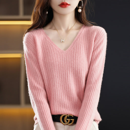 Women's Knitwear V-neck Pullover