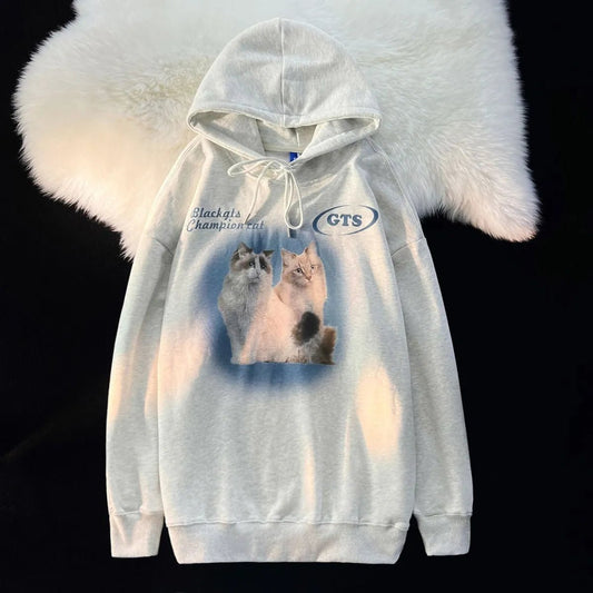 European Size Drop-shoulder Sleeve Casual Sports Hoodie Sweater