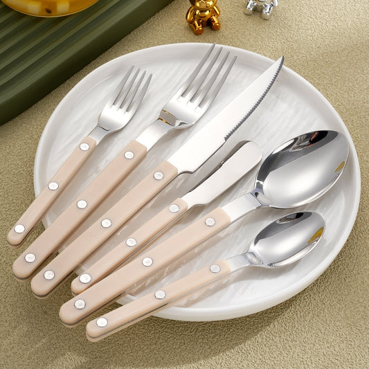 Stainless Steel Tableware Clip Handle Hotel Western Dinner Set