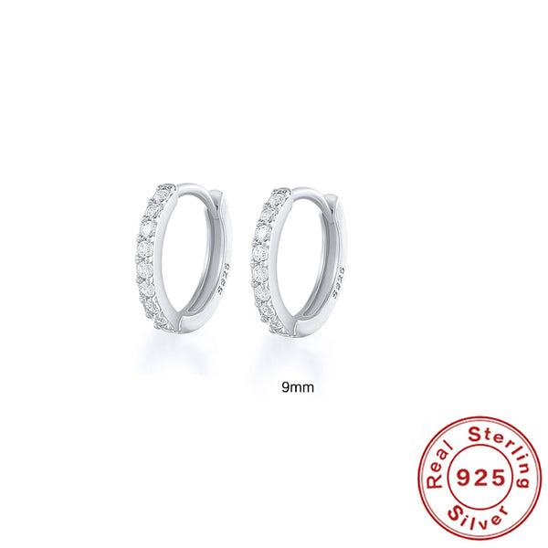 Earrings with Turquoise and Diamond Inlay 18K Gold Plated Stud