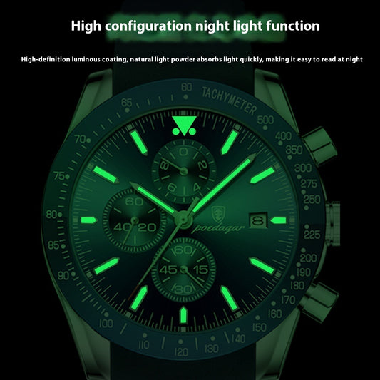 Poedagar Multifunctional Waterproof Luminous Men's Watch