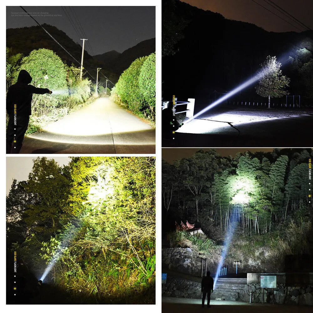Super Bright Powerful LED Flashlight Torch P90 Rechargeable Zoomable