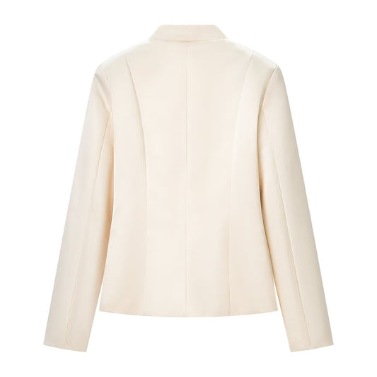 Elegant satin waistband buckle embellished jacket